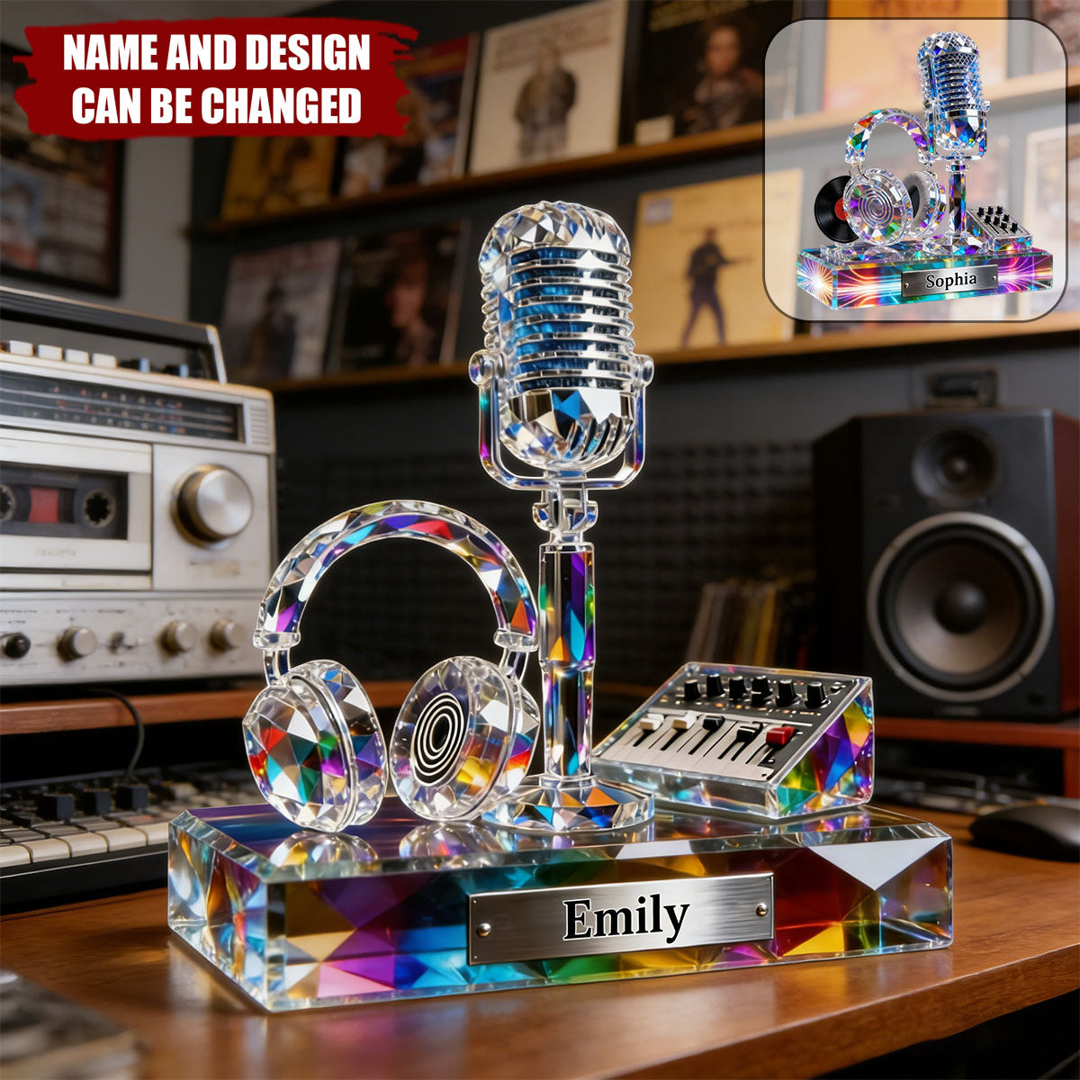 Microphone Headphone - Personalized Custom Shaped Acrylic Plaque