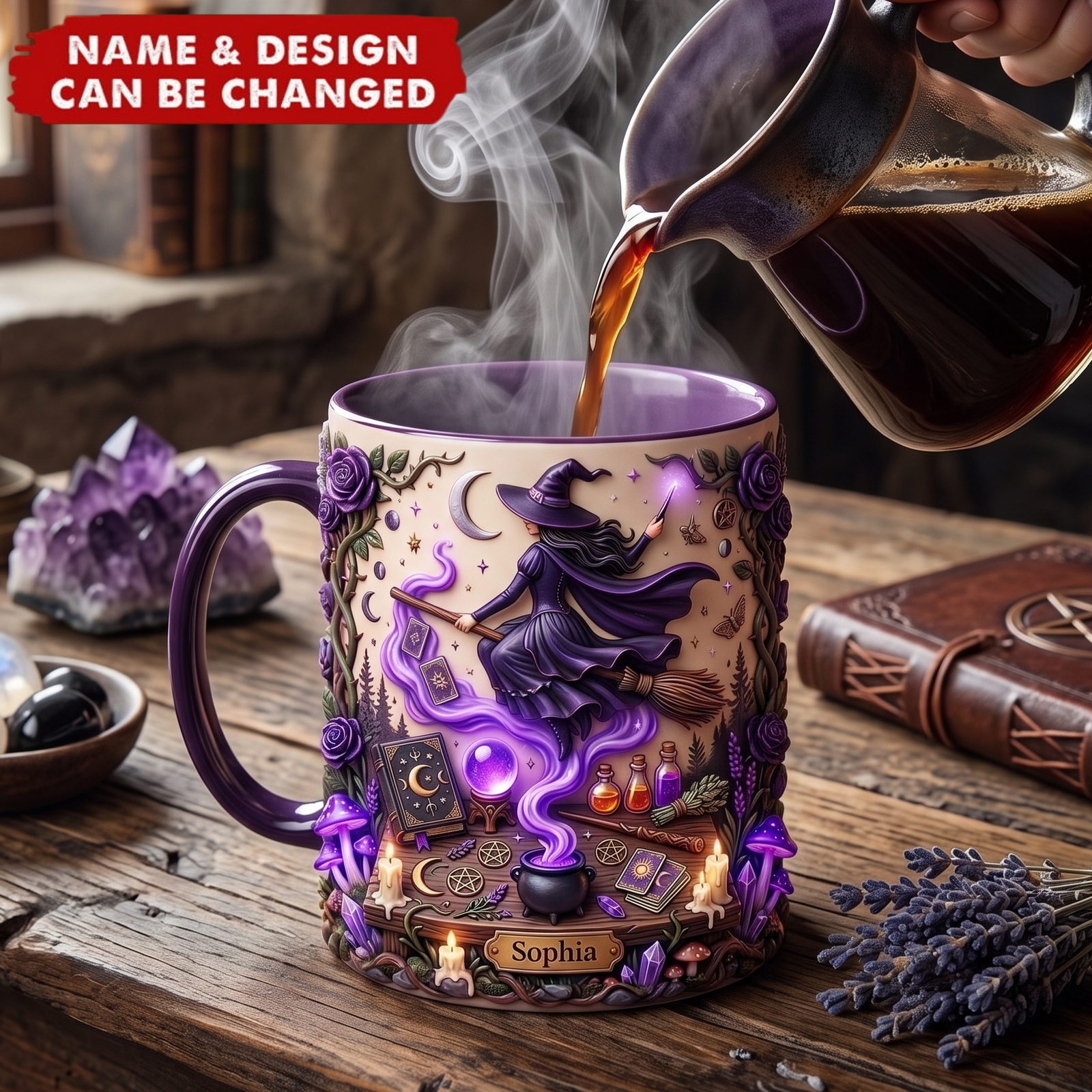 The Witch Coffee Accent Mug - Personalized Custom Coffee Mug, Gift For Witch Lovers