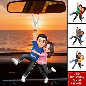 Flying Couple - Personalized Car Hanger, Gift for Couple, for Him, for Her
