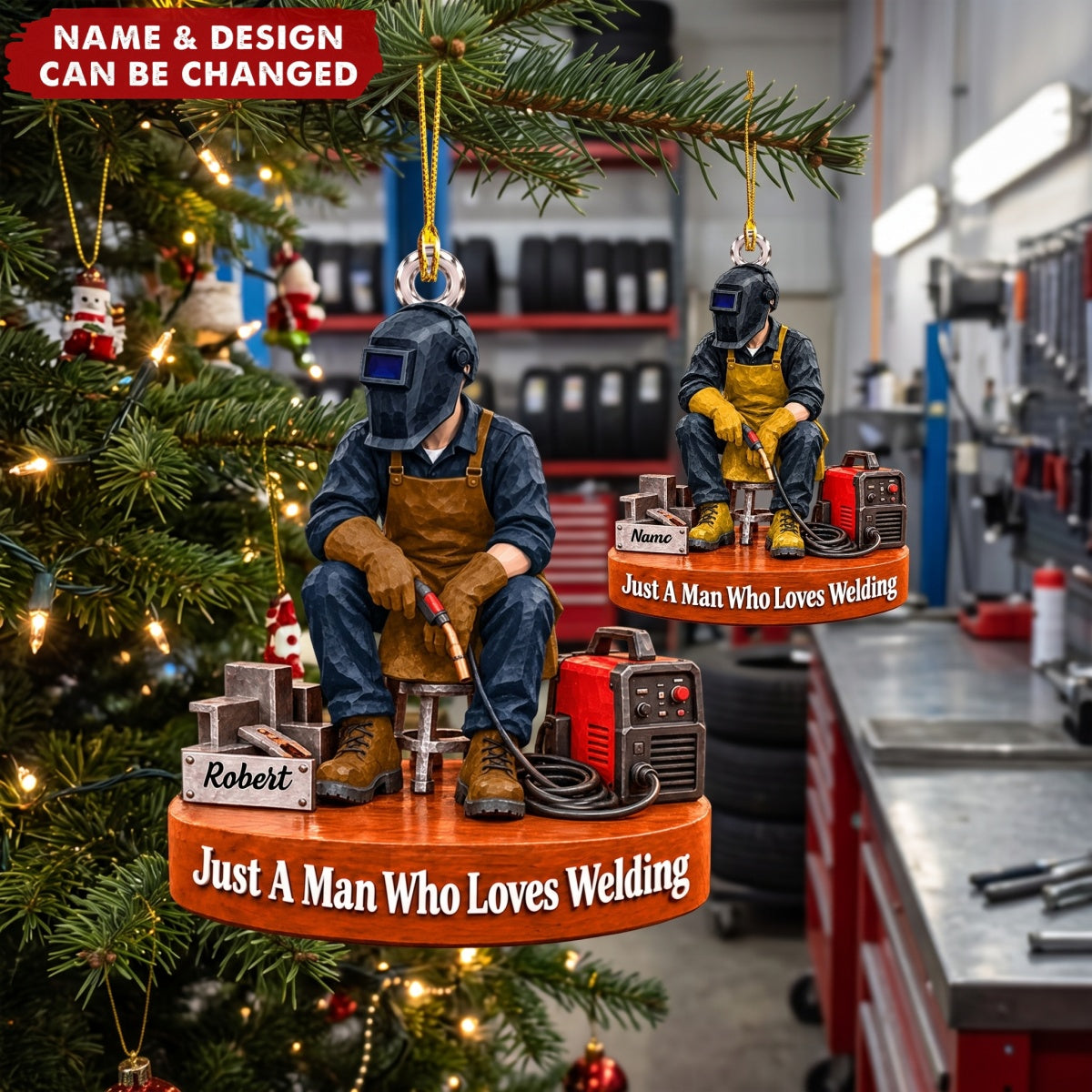 Just A Man Who Loves Welding – Personalized Acrylic Custom Shape Ornament