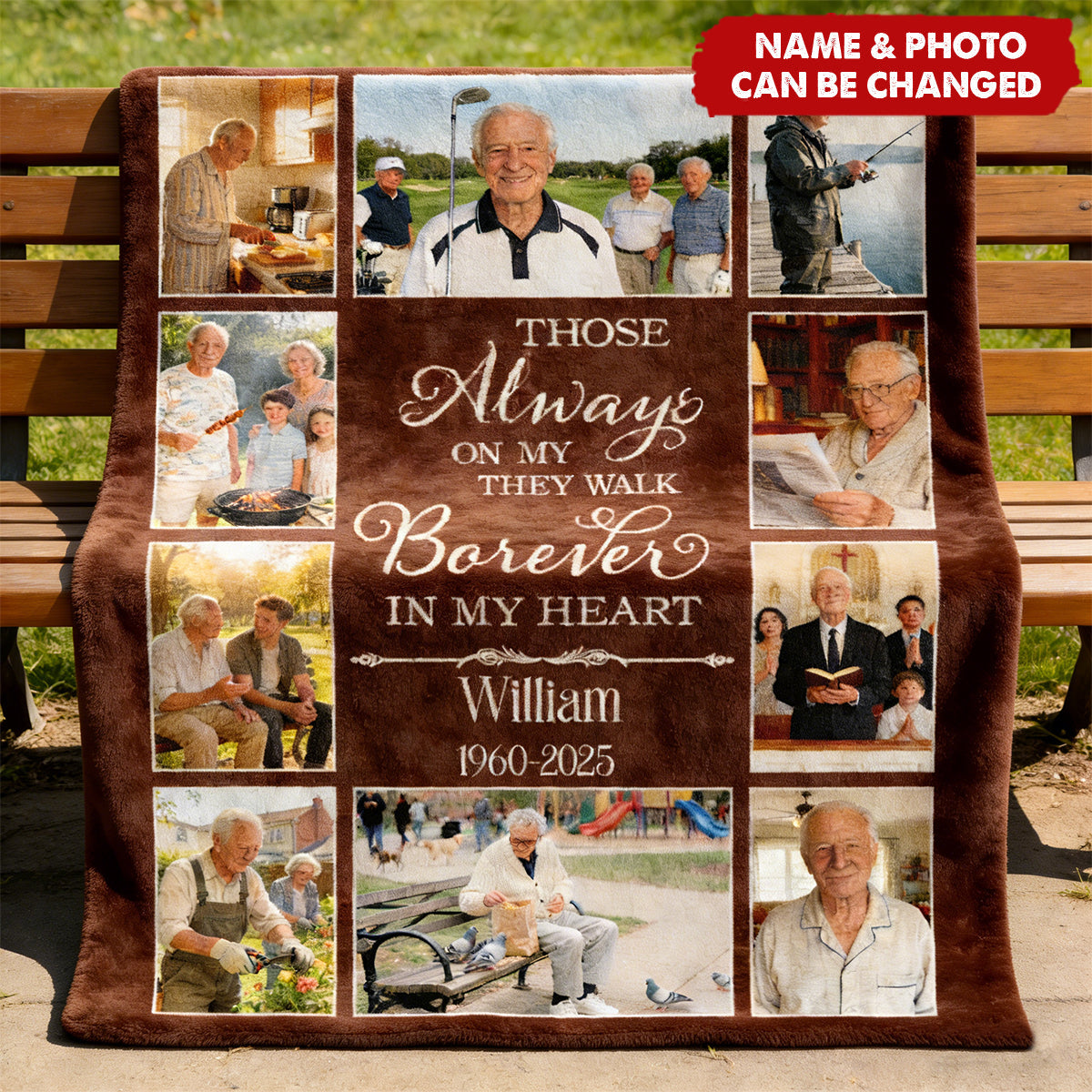 Memorial Photo Collage Blanket Personalized, Gifts For Someone Grieving