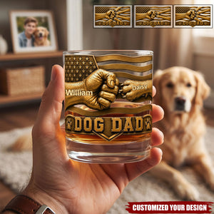 Dog Dad Drinking Glass - Personalized Gifts For Dad