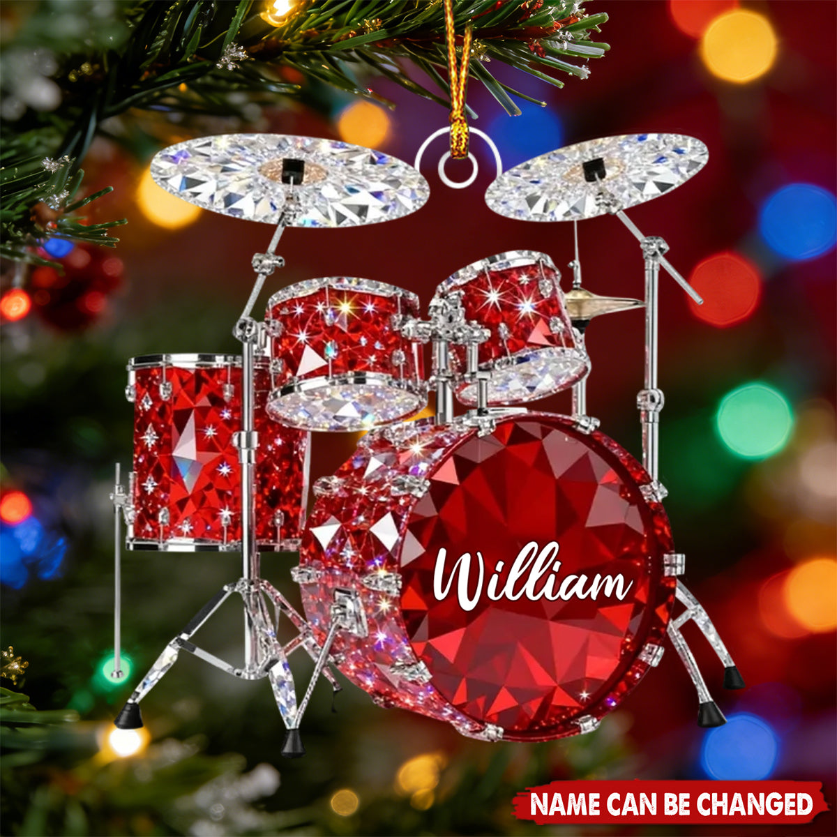 Drum Music Crystal Effect - Personalized Acrylic Ornament, Christmas Gift For Drummer