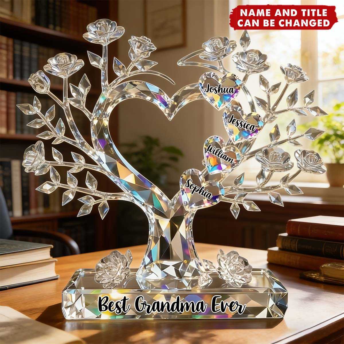 Flowers For Mom - Personalized Custom Shaped Acrylic Plaque, Gifts For Mom