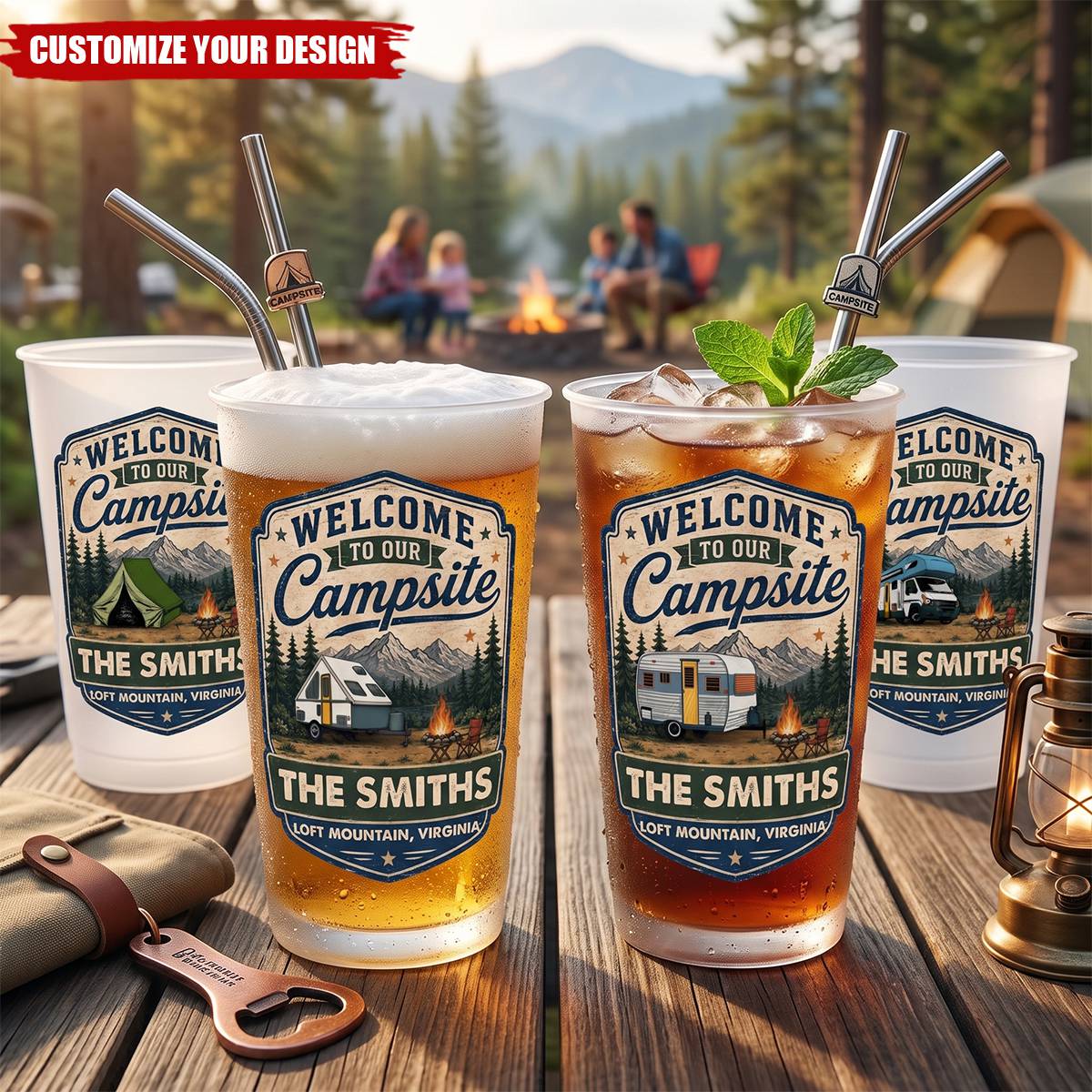 Custom Party Cups - Personalized Birthday Camping Gifts For Campers - Sleep Under The Stars