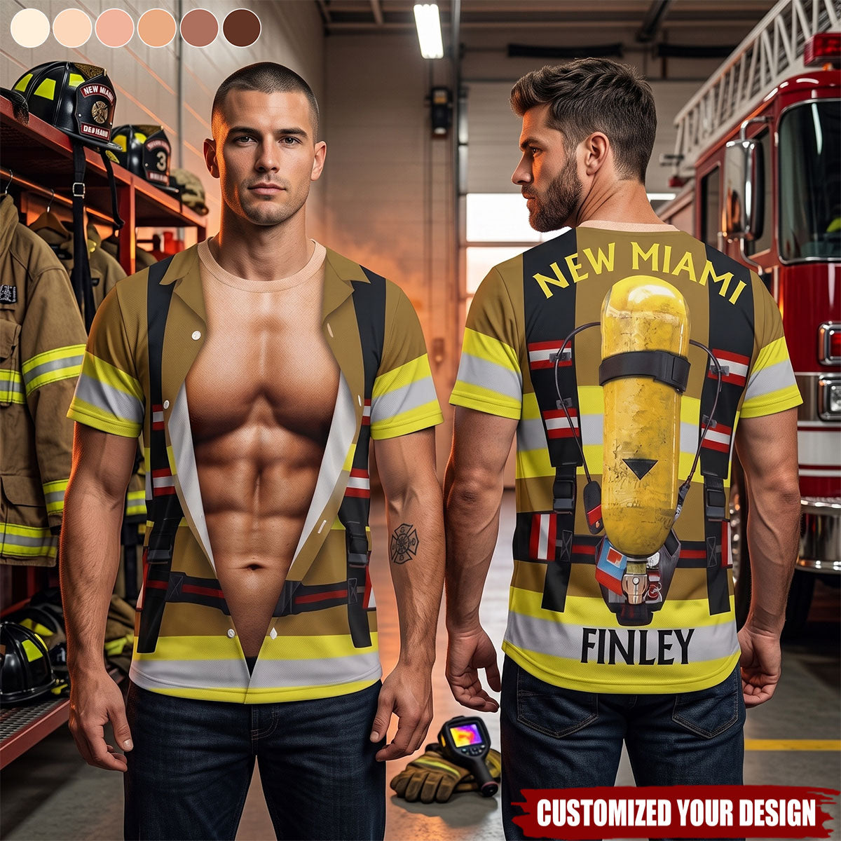 Firefighter Charm - Personalized All-Over-Print T-Shirt