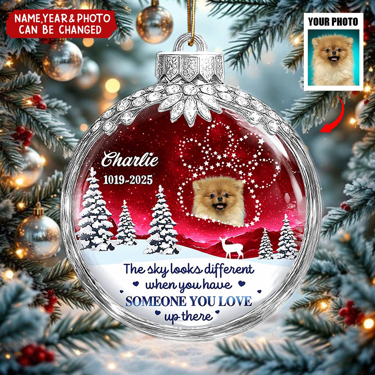 Someone We Love In Heaven - Personalized Christmas Acrylic Ornament