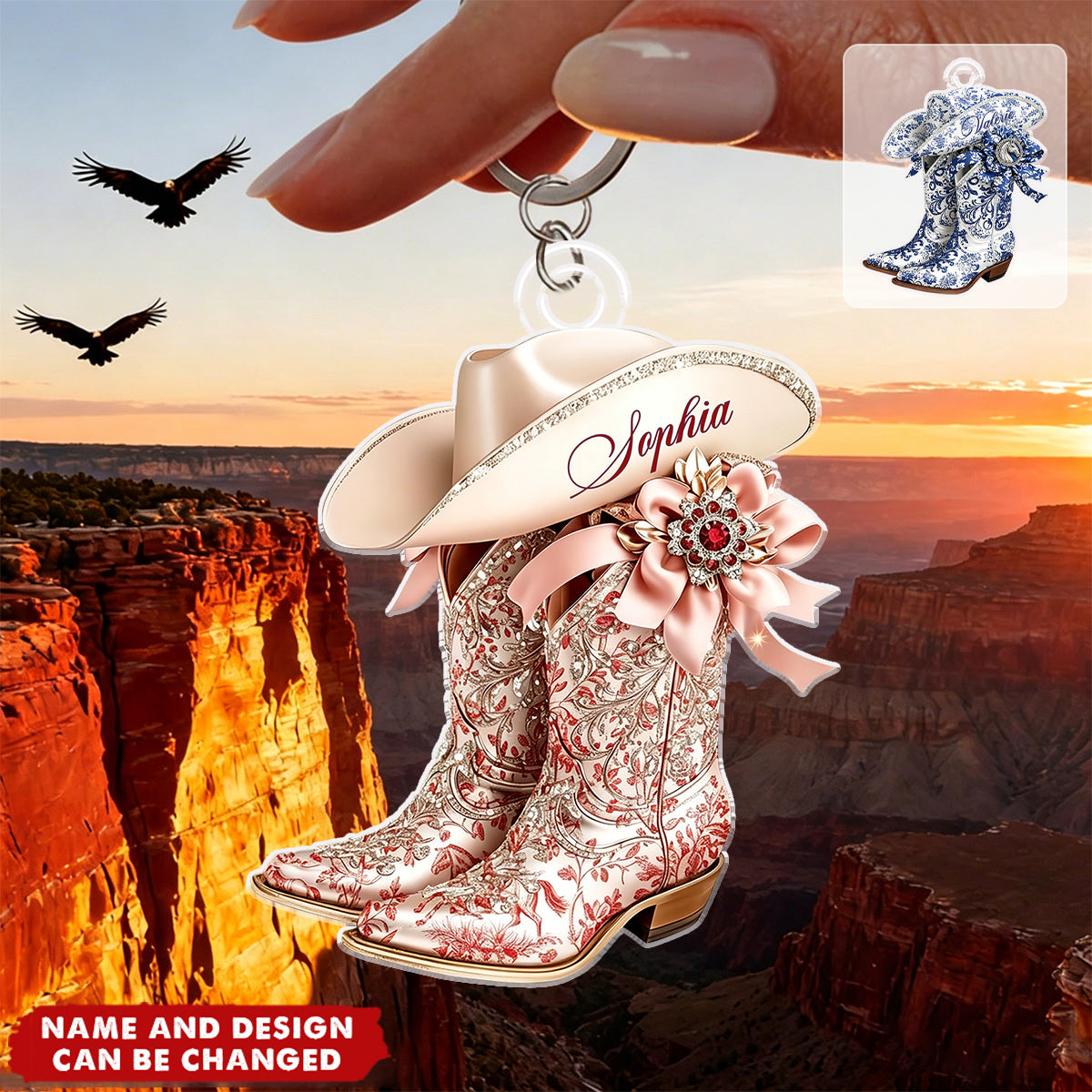 Fearless Cowgirl Boots – Personalized Cowgirl Acrylic Keychain