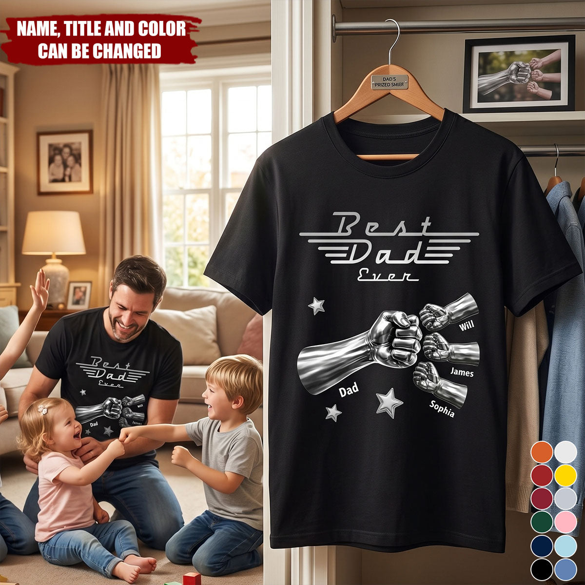 Best Dad Ever, Best Papa Ever - Personalized Shirt For Dad, Grandpa