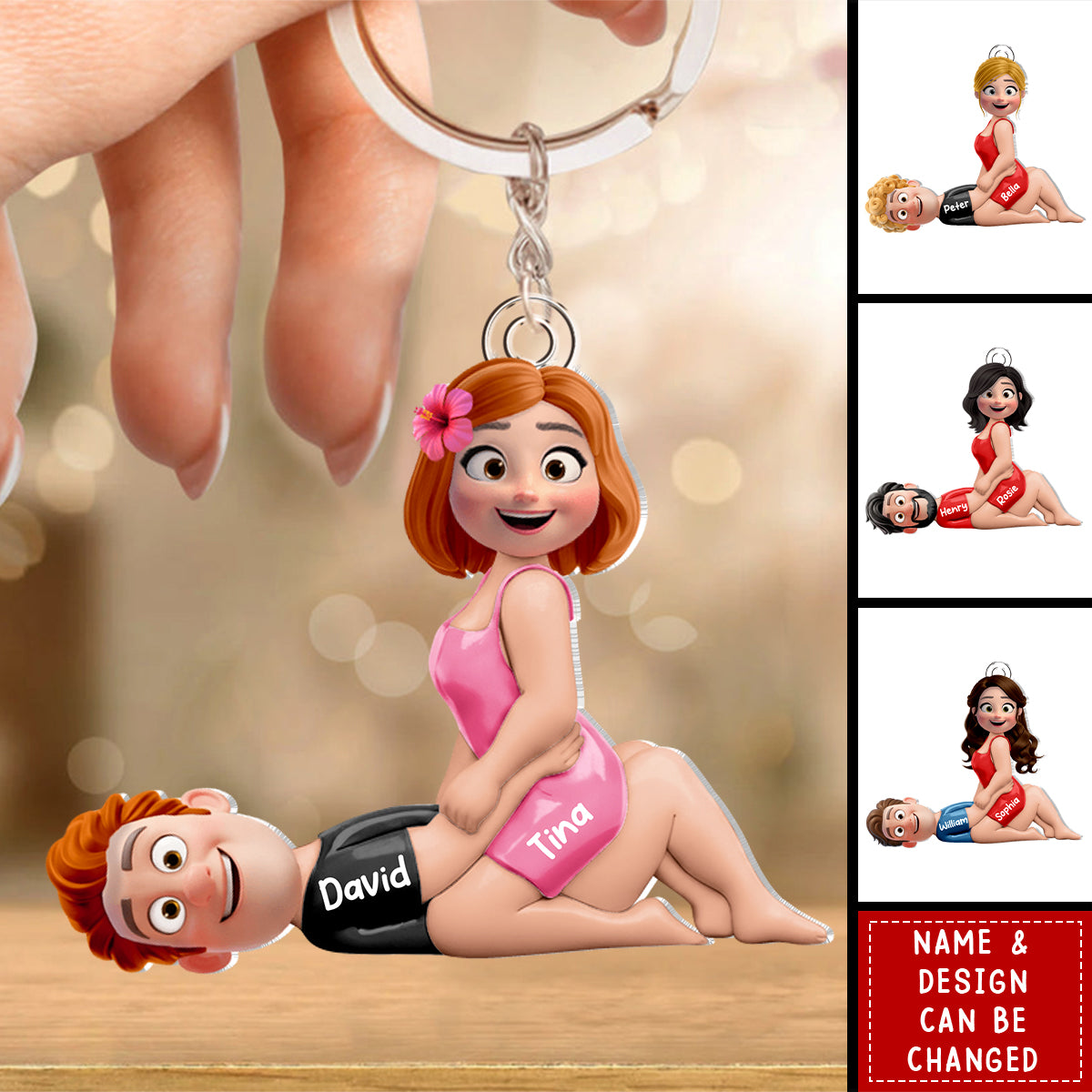 Naughty Couple Keychain - Personalized Gifts For Couples