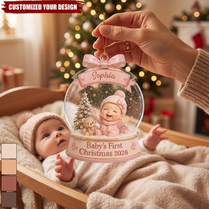 Personalized Acrylic Ornament To Commemorate Baby's First Christmas, Crystal Ball Pendants