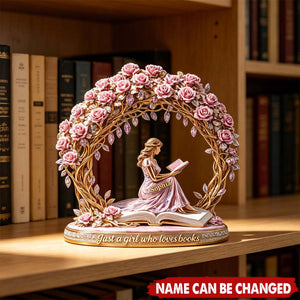 Personalized Book Lover Acrylic Plaque, Just a Girl Who Loves Books Decor