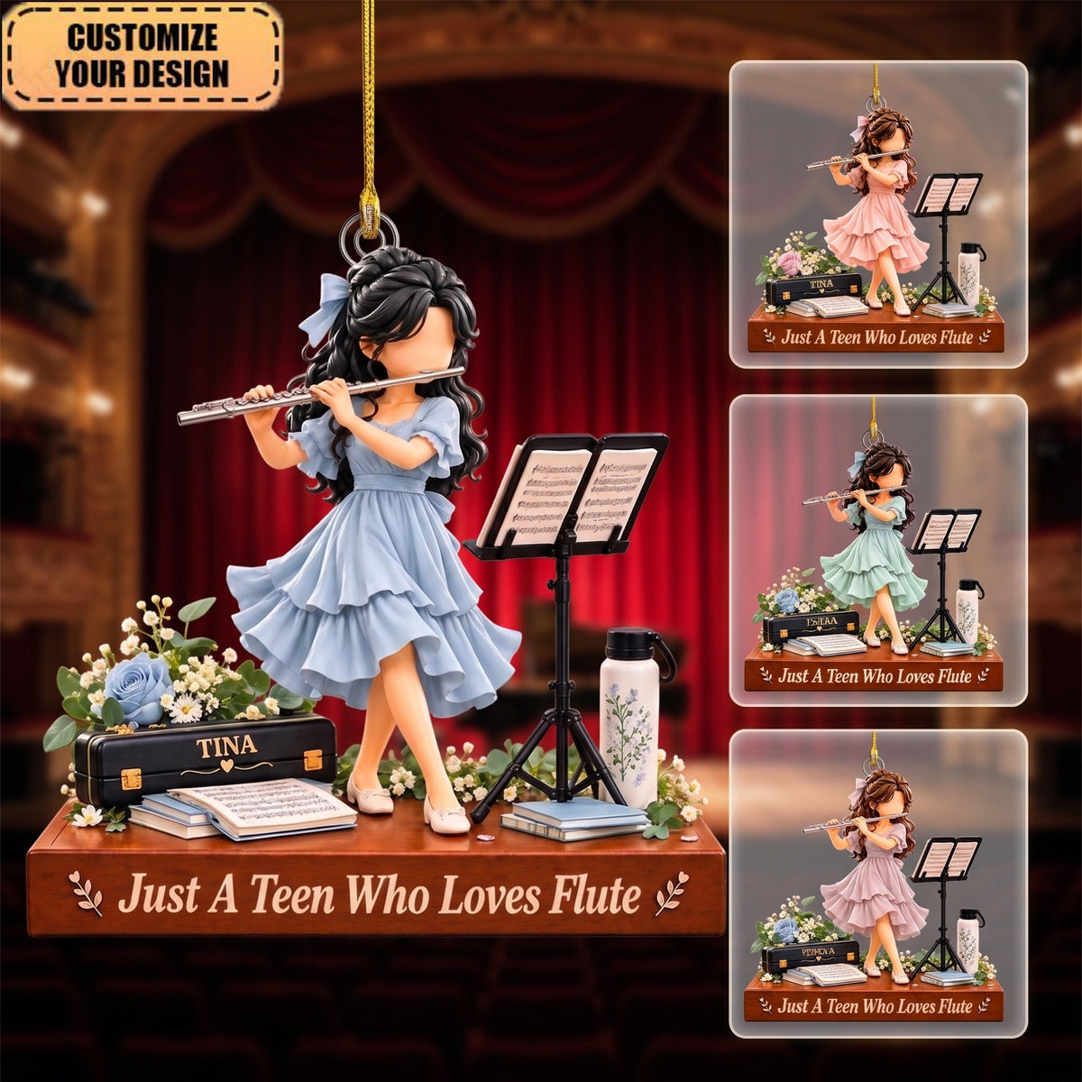 Personalized Ornament For Flutists – Custom-Named Gift For A Teenage Girl Musician