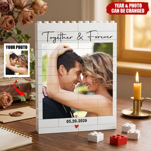 Forever & Always Custom Photo Anniversary Gift For Her, Him - Personalized Building Blocks