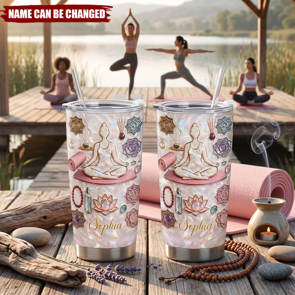 Inner Peace Yoga Woman, Stainless Steel Tumbler, Gift For Yoga Lovers