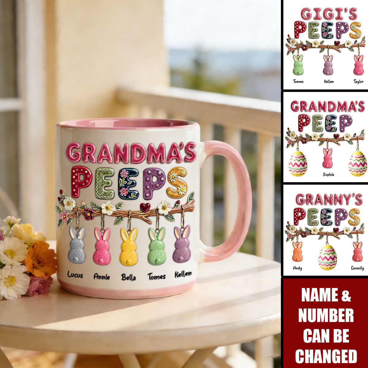 Grandma Peep Easter Accent Mug - Personalized Gifts For Grandma