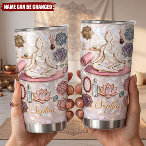 Inner Peace Yoga Woman, Stainless Steel Tumbler, Gift For Yoga Lovers