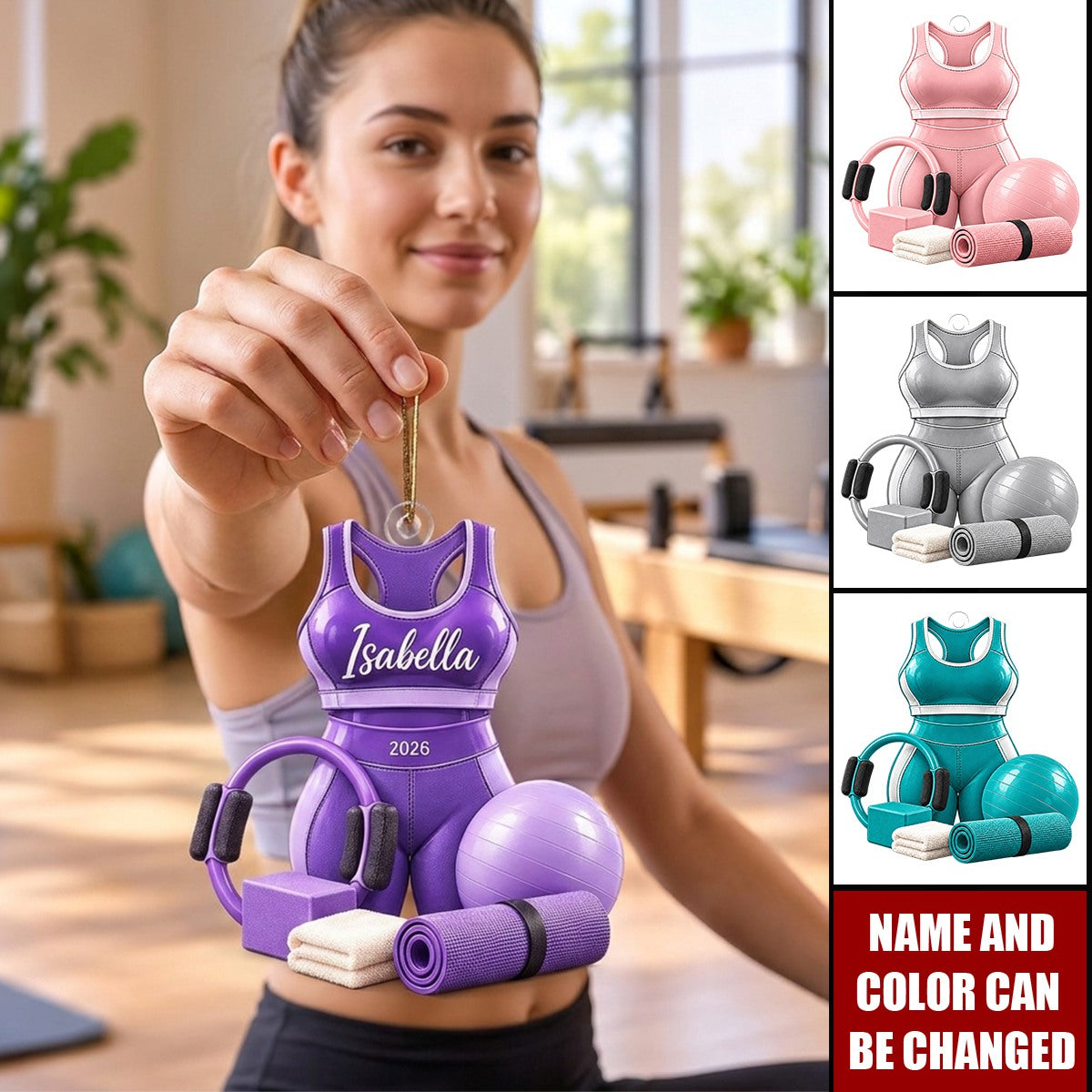 Personalized Pilates Acrylic Ornament -Gift For Pilates Lovers & Instructors