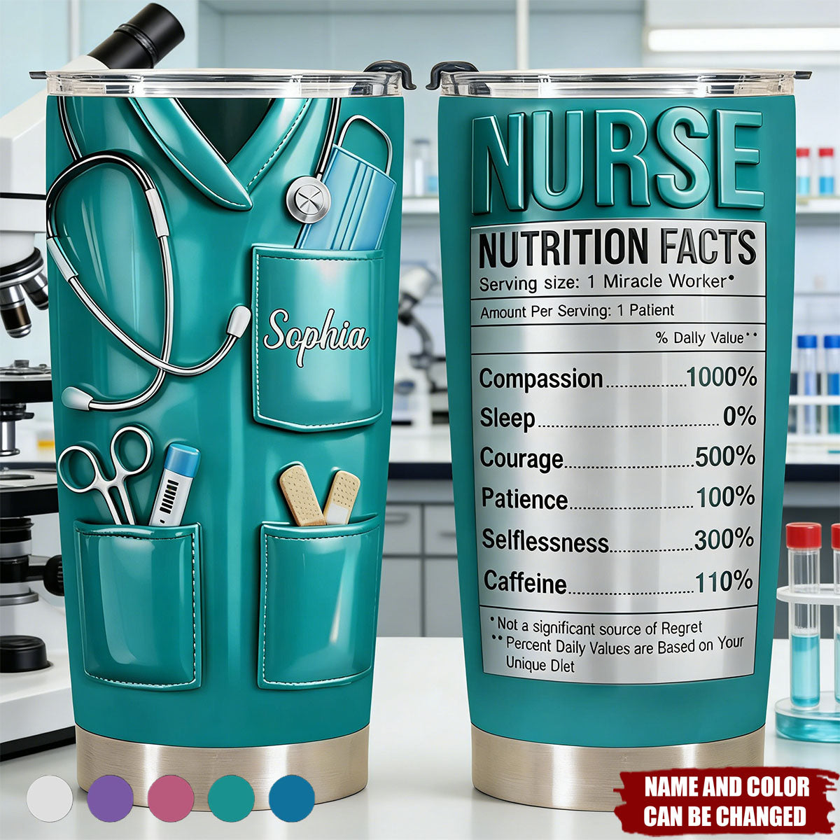Nutrition Facts For Miracle Worker - Custom Stainless Steel Tumbler, Gift For Nurses
