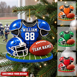 Personalized Football Ornament, Custom Team Christmas Keepsake, Gift For Football Players