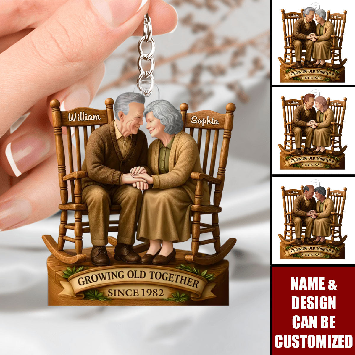 Love That Grows With Time - Personalized Acrylic Keychain, Gift For Husband Wife, Anniversary