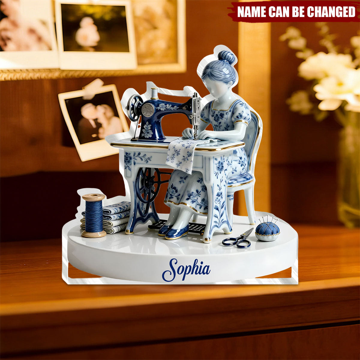 Love Sewing - Personalized Custom Shaped Squared Acrylic Plaque