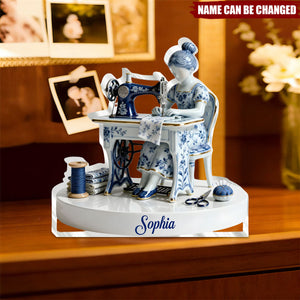 Love Sewing - Personalized Custom Shaped Squared Acrylic Plaque