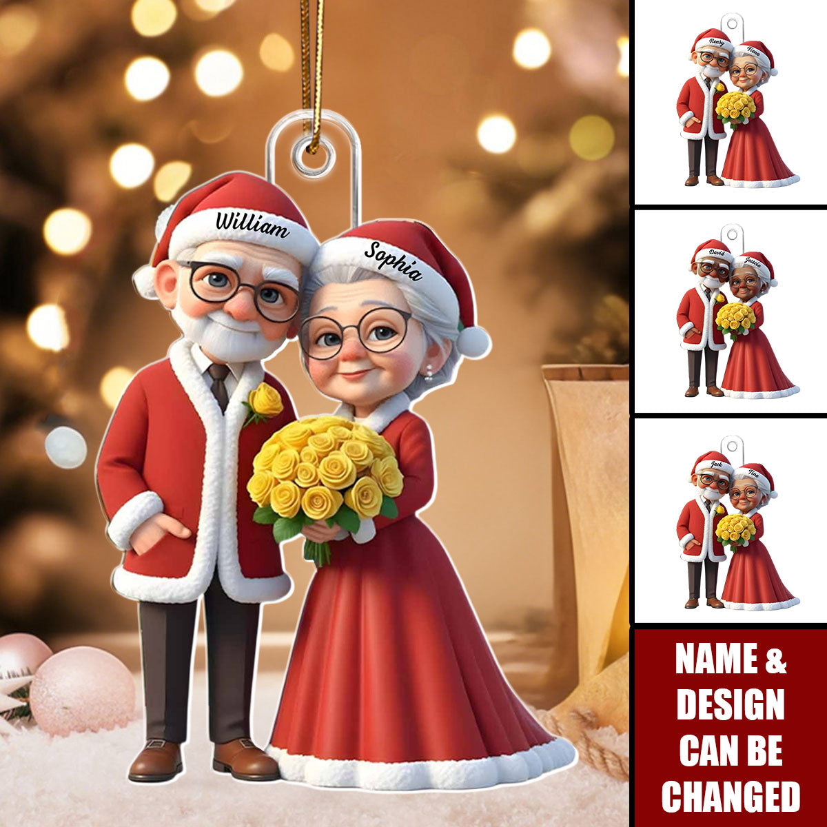 Growing Old Together, Elderly Couple Christmas Ornament, Gift For Couples and Grandparents