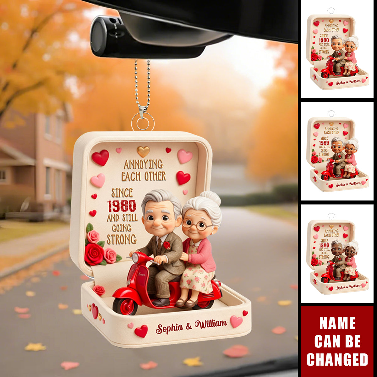 Annoying Each Other Since Still Going Strong Elderly Couple Design, Car Hanging Ornament