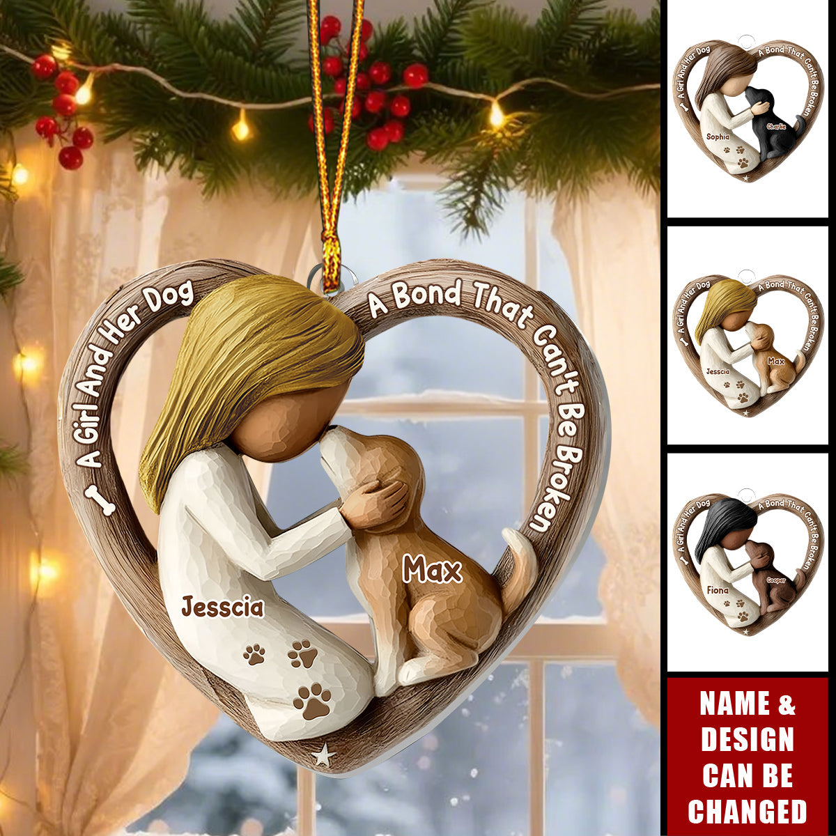 Paws Of The Heart - Personalized 1-Layer Acrylic Ornament