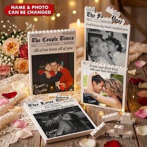 Custom Couples Photo Building Blocks, Gift For Couple