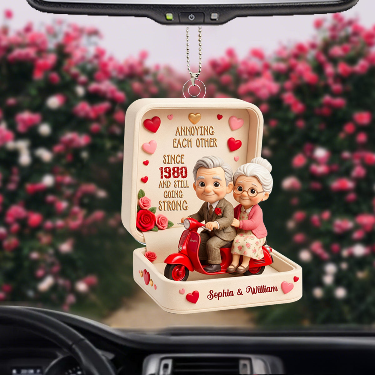 Annoying Each Other Since Still Going Strong Elderly Couple Design, Car Hanging Ornament