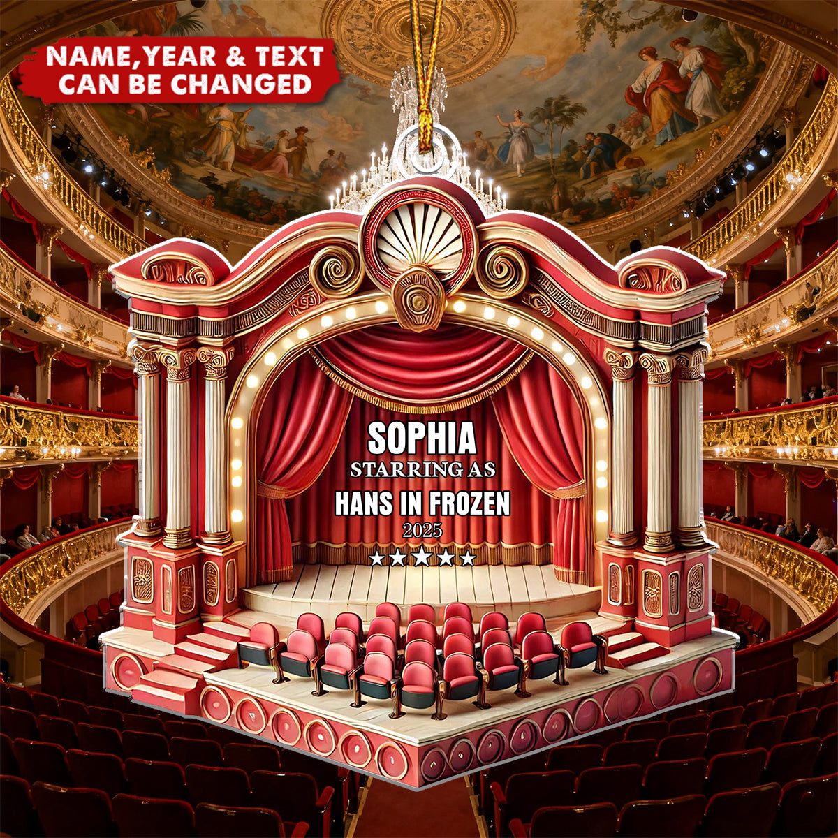 Musical Play Stage - Personalized Christmas Acrylic Ornament