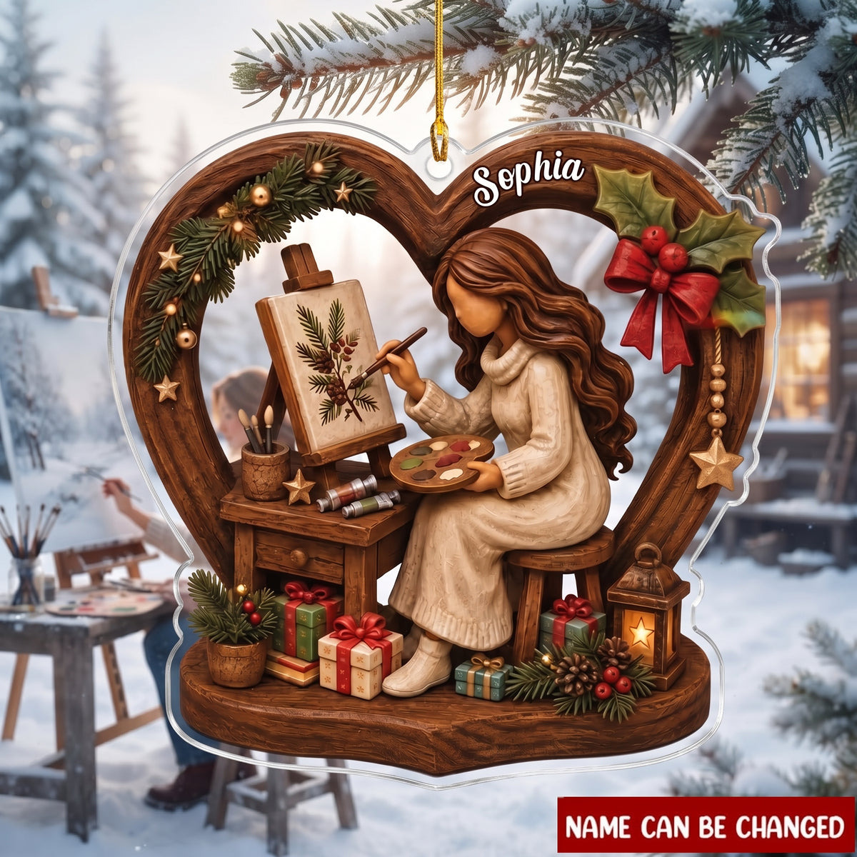 Christmas Artists Ornament, Personalized Gift For Painters