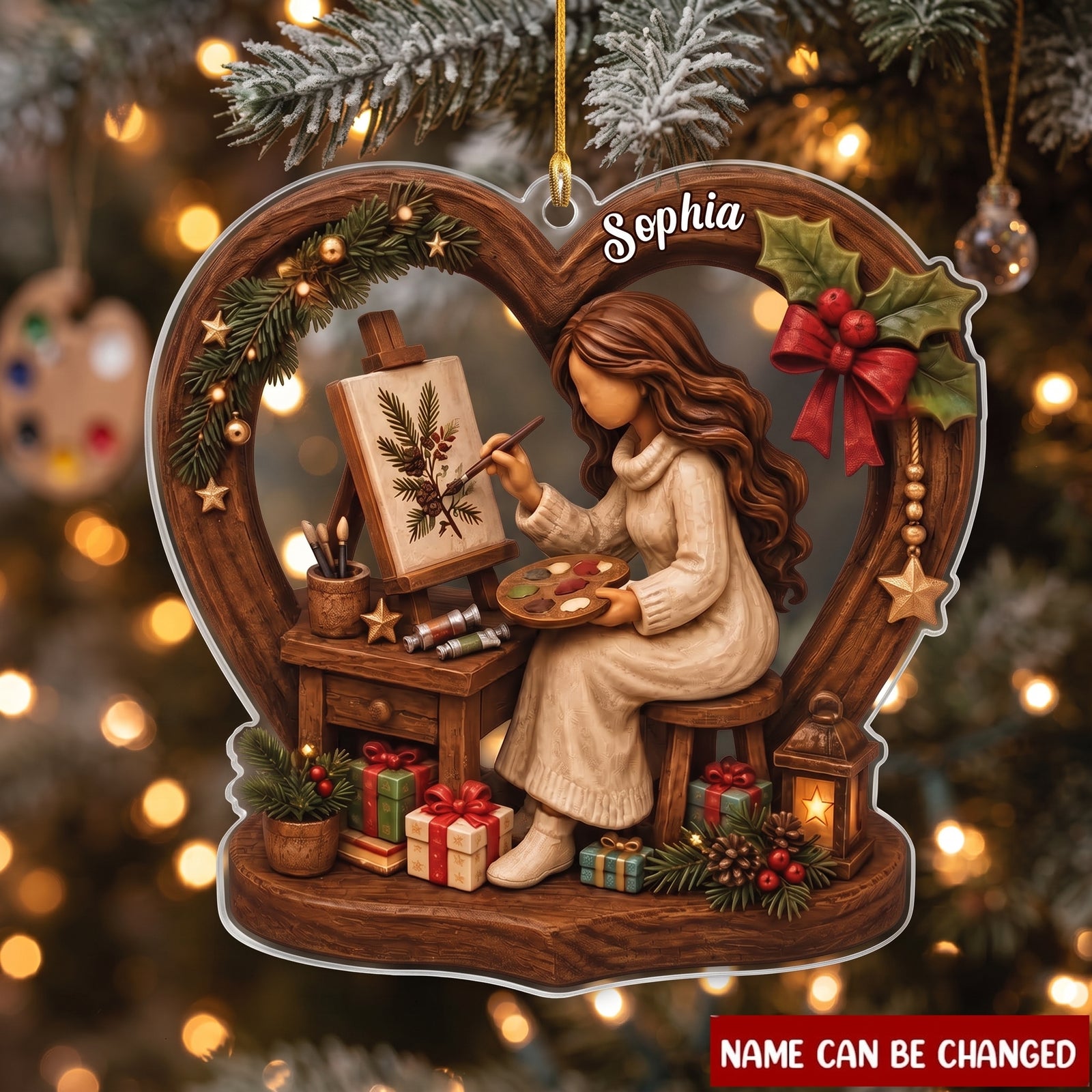Christmas Artists Ornament, Personalized Gift For Painters