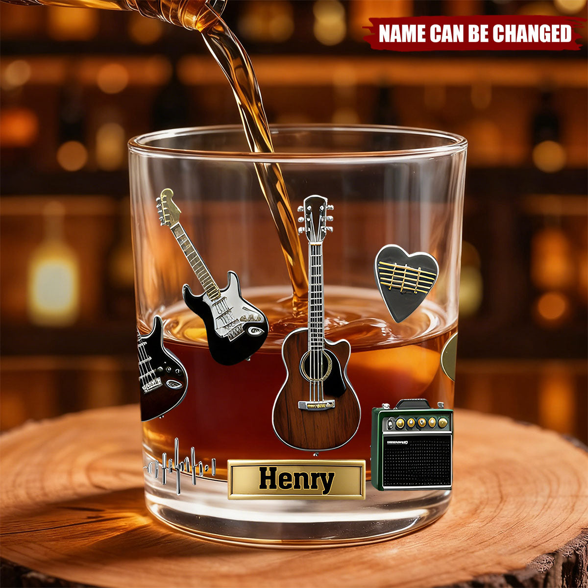 Love Guitars - Personalized Guitar Whiskey Glass