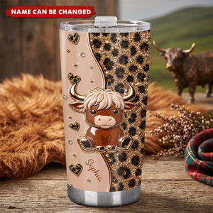 Cute Highland Cow - Personalized Highland Cow Tumbler