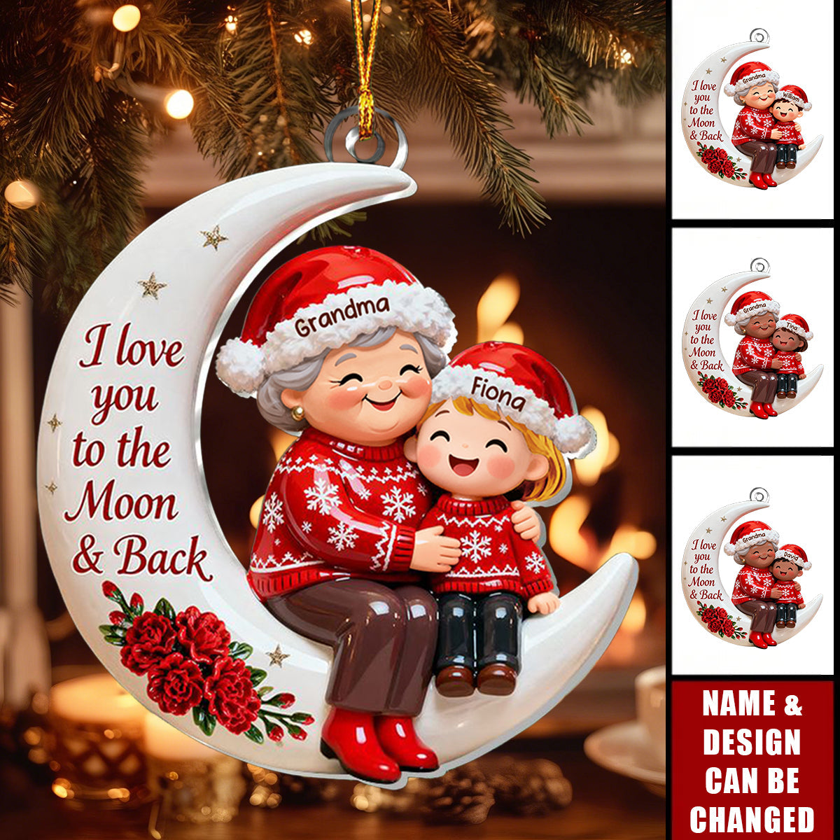 To The Moon, With All My Love - Personalized 1-Layer Acrylic Ornament