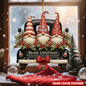 Vintage Dwarf Truck Merry Christmas Personalized Acrylic Ornament