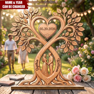 Custom 2-Layered Wooden Plaque - Personalized Anniversary Wedding Gifts For Husband And Wife