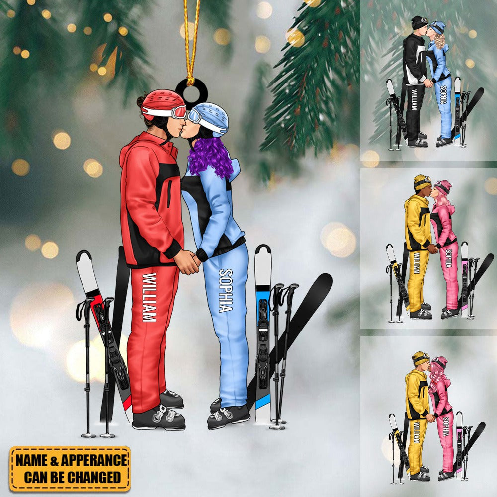 Skiing Partners For Life - Personalized Gifts Skiing Ornament For Couples, Skiing Loves