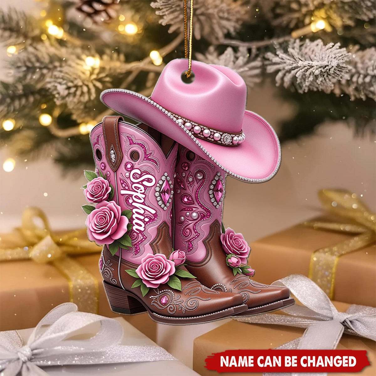 Cowgirl Boots - Personalized Cowgirl Ornament