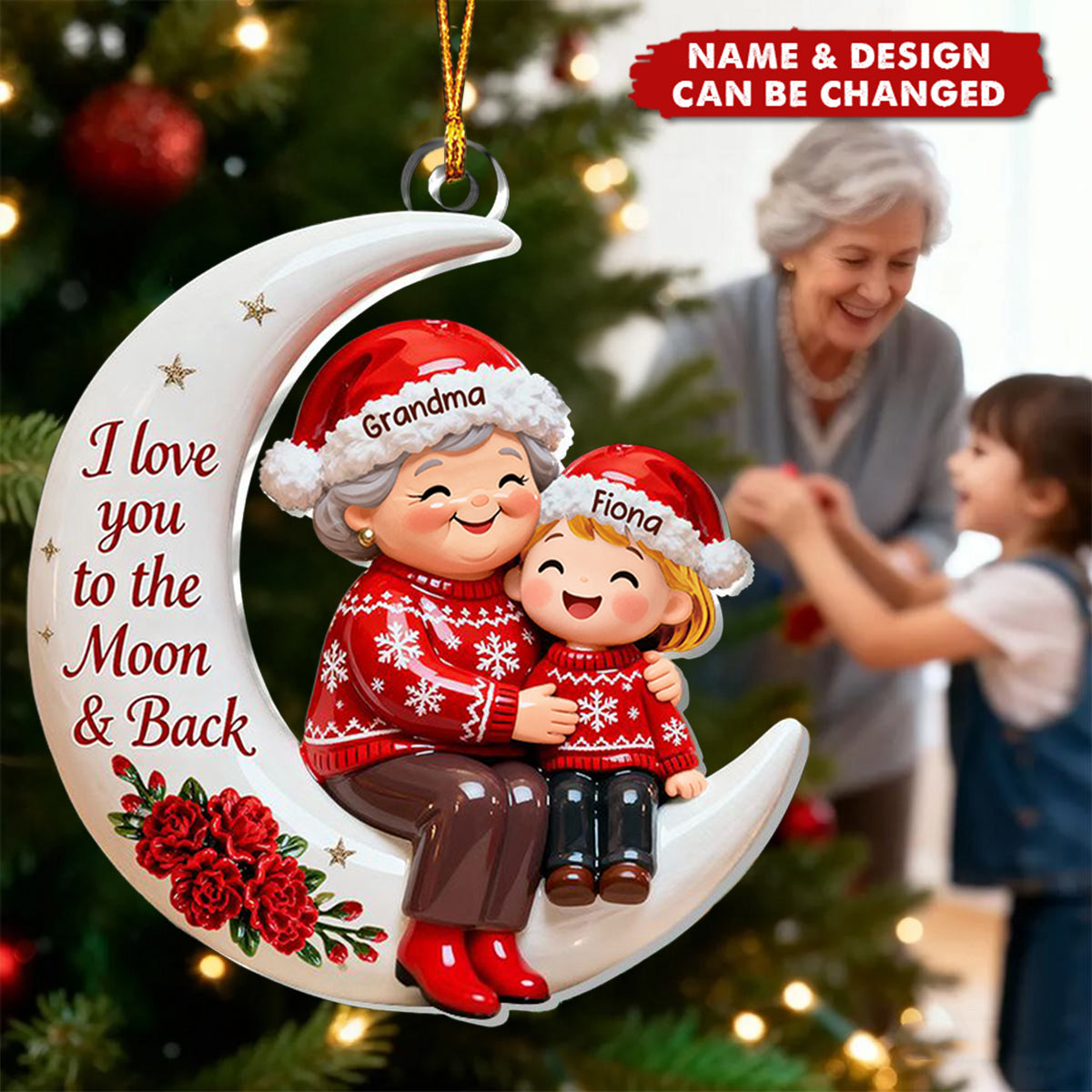 To The Moon, With All My Love - Personalized 1-Layer Acrylic Ornament