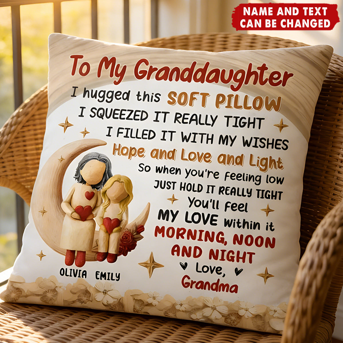 To My Granddaughter - Personalized Pillow