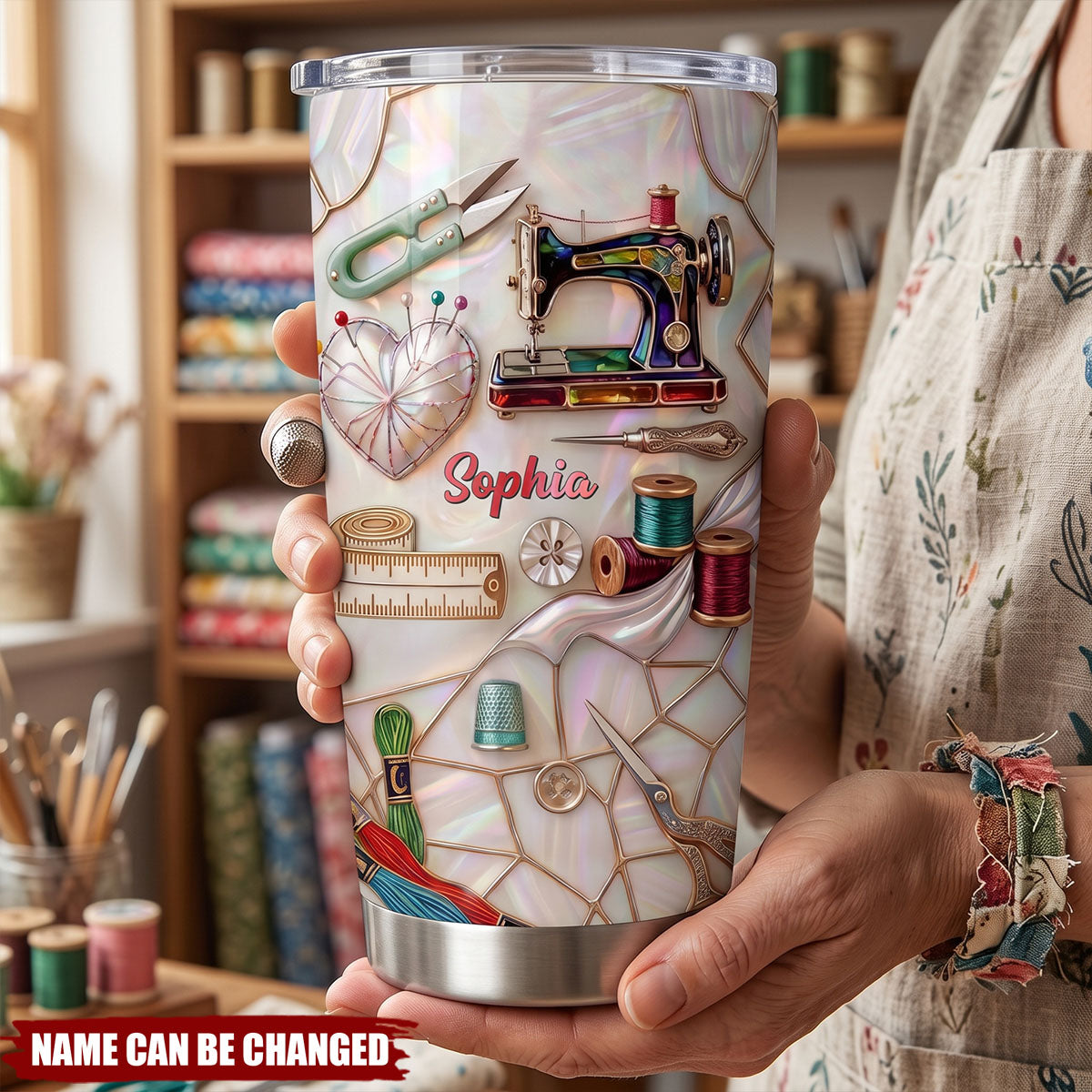 Sewing Is My Therapy Stainless Steel Tumbler, Gift For Sewing Lovers
