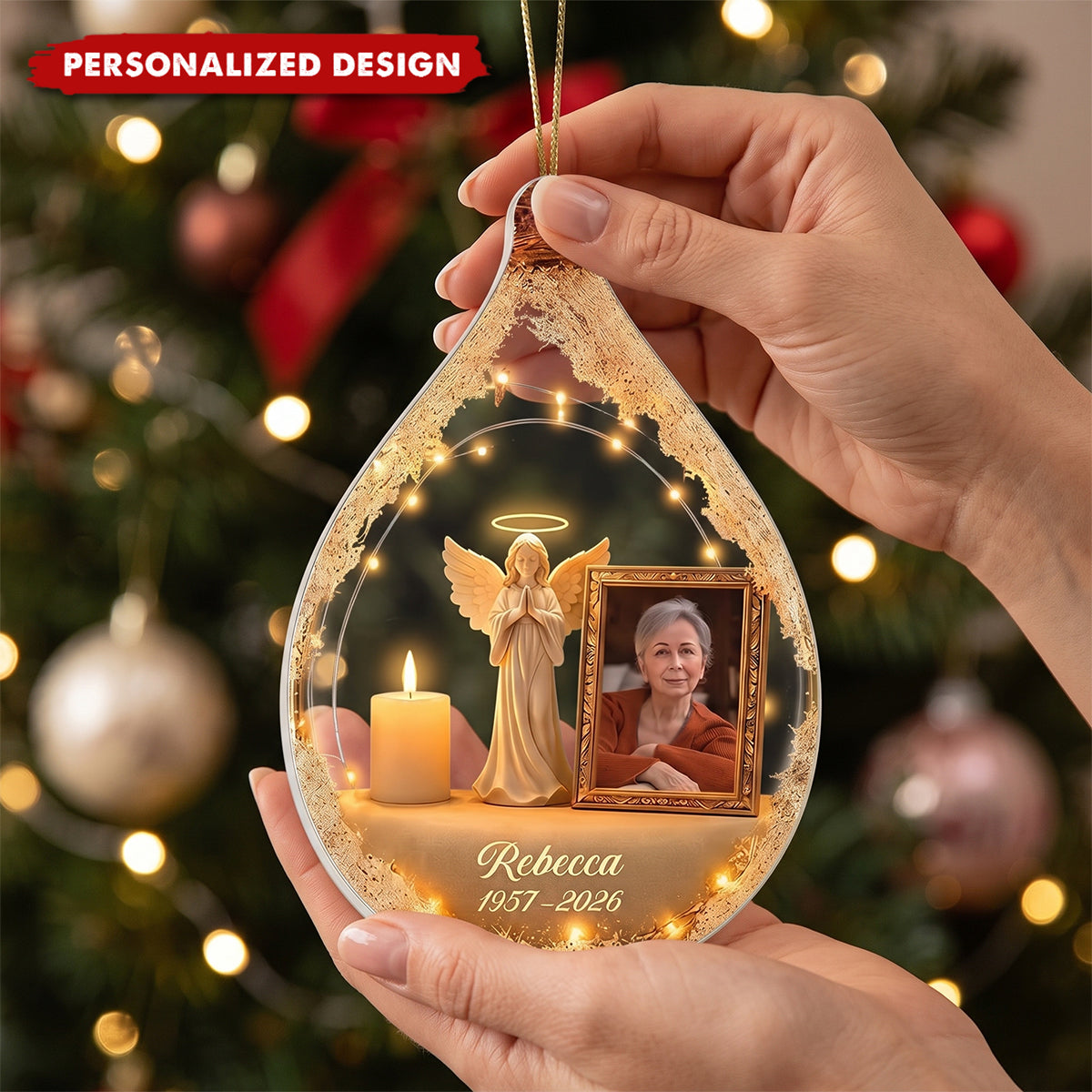 Your Light Still Shines-Personalized Photo Memorial Acrylic Ornament
