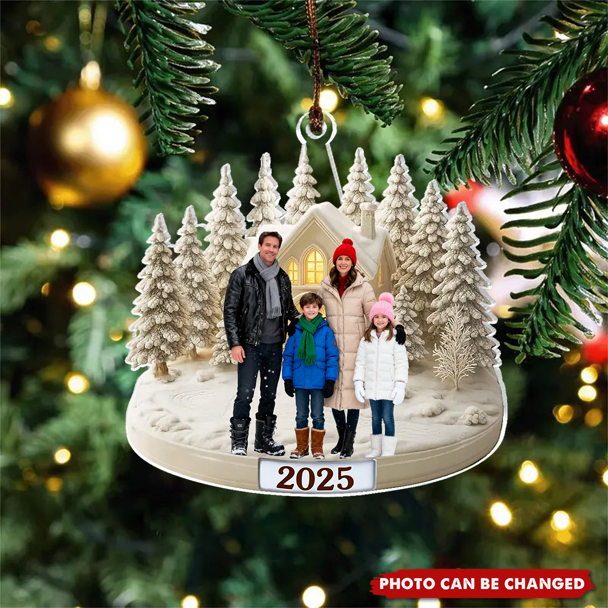 Our Winter Wonderland-Custom Photo Family Acrylic Ornament