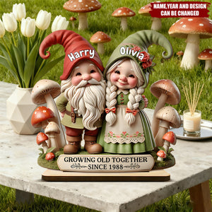 Growing Old Together - Personalized Standing Wooden Plaque