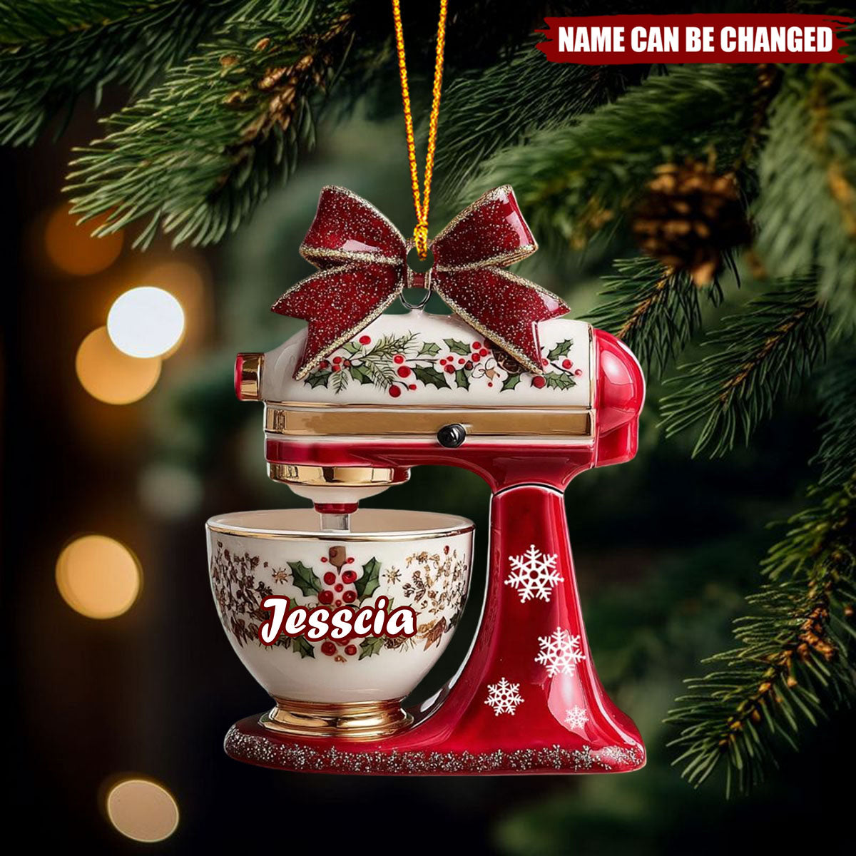 Personalized Baking Mixer Christmas Acrylic Ornament, Kitchen Mixer Ornament For Women