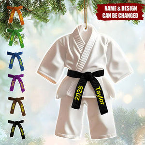 Celebrate Your Achievements With This Martial Arts Black Belt Ornament, Custom Acrylic Ornament